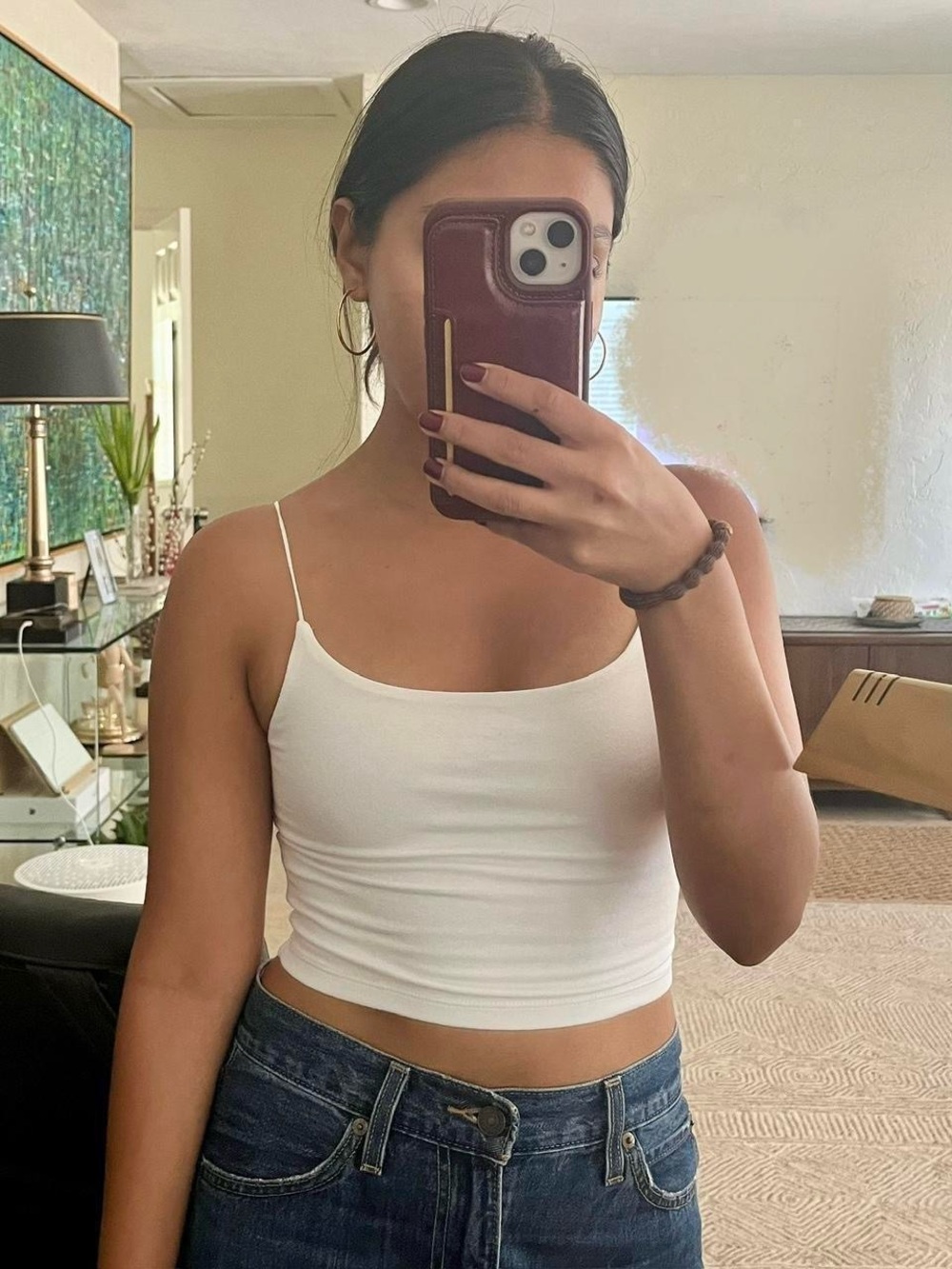 White Aritzia Wilfred Free Tank Top